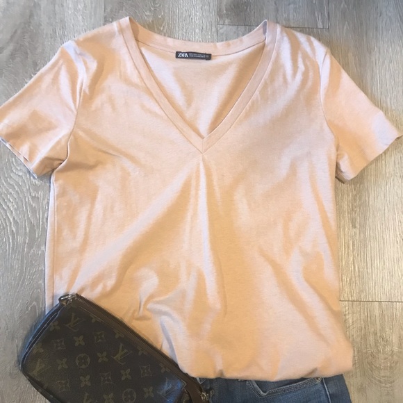 ๐ป Zara Basic V-Neck T- shirt short sleeves size (s) ๐ป๐ - Picture 6 of 6